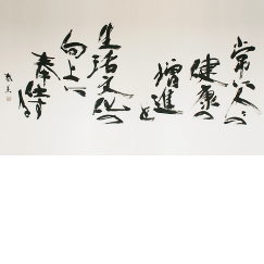 Black ink Chinese calligraphy on white paper representing Sunstar’s Japanese heritage.
